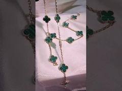 Brincadeira Vintage Custom Jewelry Bezel Setting Bracelete Vintage Alhambra, 5 motivos 18K ouro amarelo