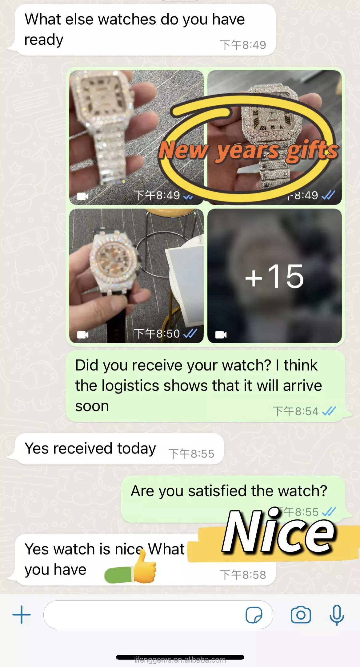 mais recente caso da empresa sobre Prémio VVS Relógio de Bezel de Moissanite Branco