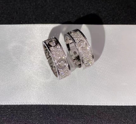 Round Unisex White Gold Diamond Ring Clarity Mirror Quality Brand
