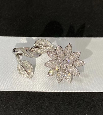 18K Gold Luxury Brand Jewelry Round Shape Diamond Ring For Women