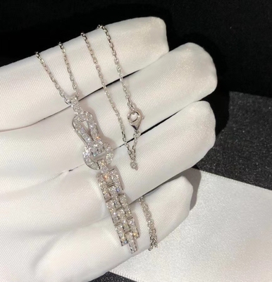 Elegant VVS 18K Gold Diamond Necklace Round Cut Diamond Luxury Brand Jewelry