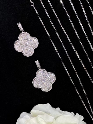 Four Leaf Clover VCA Necklace Support Diamond / Gemstone / Pearl