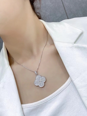Four Leaf Clover VCA Necklace Support Diamond / Gemstone / Pearl