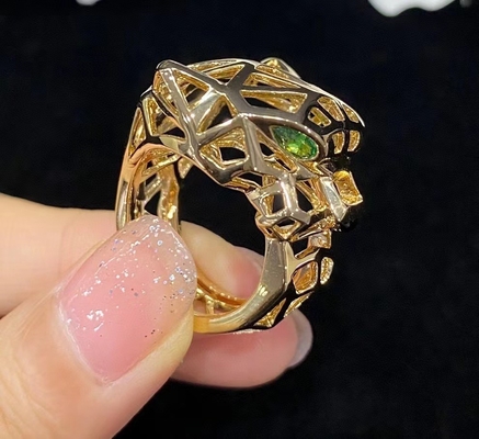 OEM ODM 18K Gold Diamond Ring Panther Ring Jaguar Ring Tiger Ring custom