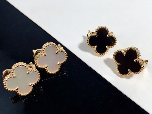 Luxurious Hk Setting Onyx Stud Earrings Jewelry With High Polished Finish