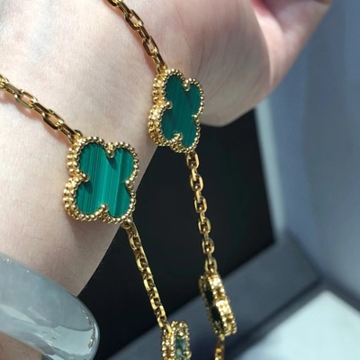 18k Gold Diamonds Jewelry Van Cleef & Arpels Four Leaf Clover Bracelet