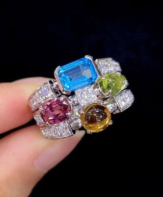 Luxurious Mirror Brand 18K Gold Diamond Ring Made In China Jewelry Factory