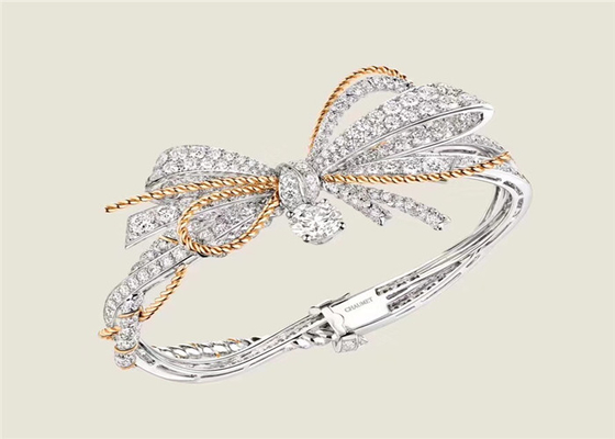 Women'S 18K Gold Diamond Bracelet , Glamorous High End Custom Jewelry