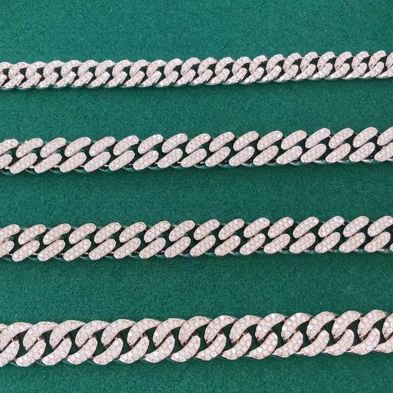 CZ Miami Cuban Link Chain Necklace 18k Gold Iced Out Hip Hop Vvs Diamond