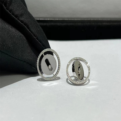 Custom 18k ouro branco brilhantes AU750 ouro brilhantes de diamante para mulheres