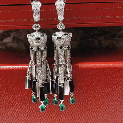 Brinquedos personalizados Diamante 18k Ouro Stud brincos Brand Pantera brincos
