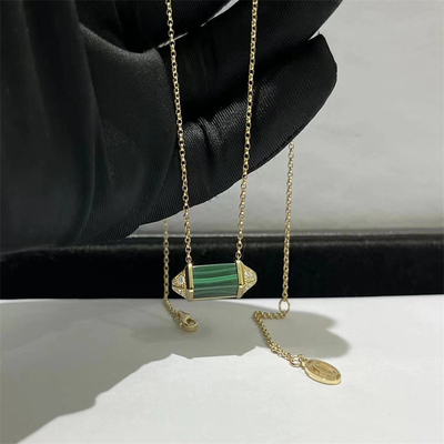 18k Brand jóias personalizadas jóias malaquita diamantes colar de ouro