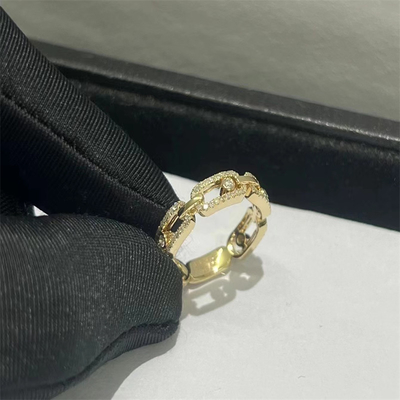 Casamento de luxo 18k ouro anel de diamante VVS diamante AU750 ouro anel de diamante