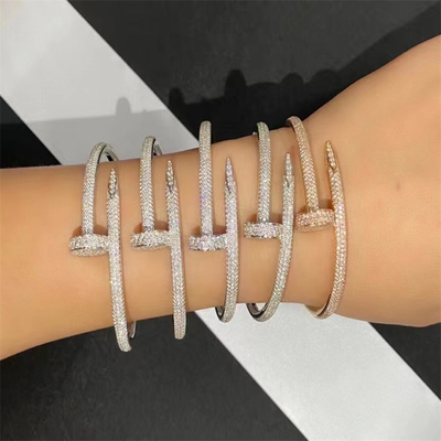 Diamante real luxuoso de Rose Gold Ref N6702117 do bracelete do prego de Brand Just A da joia
