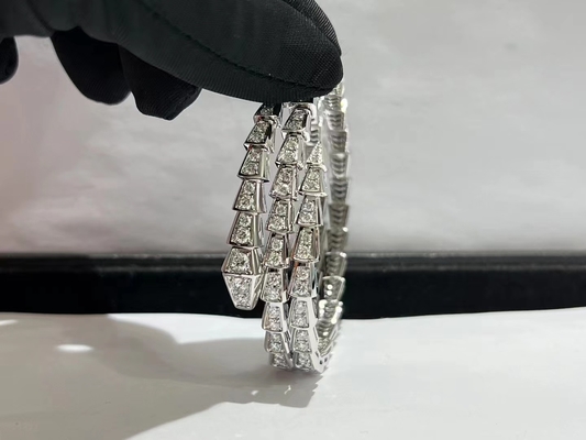 Marca de luxo 18K ouro de diamante pulseira Serpenti Viper pulseira fabricante