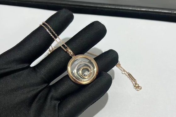 Ouro feliz da colar 18K Rose&White do espírito de Chopard Diamands com os diamantes um