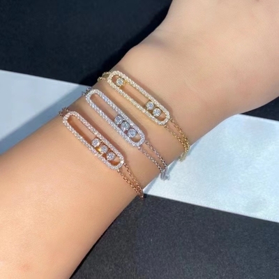 3 Dimonds Movível AU750 Prata de ouro movível 18K Prata de ouro amarelo diamante