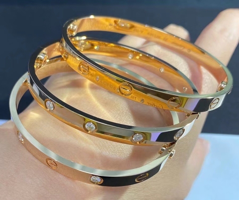 Pulseira unisex do ajuste da HK do acoplamento do aniversário da joia do ouro 18k