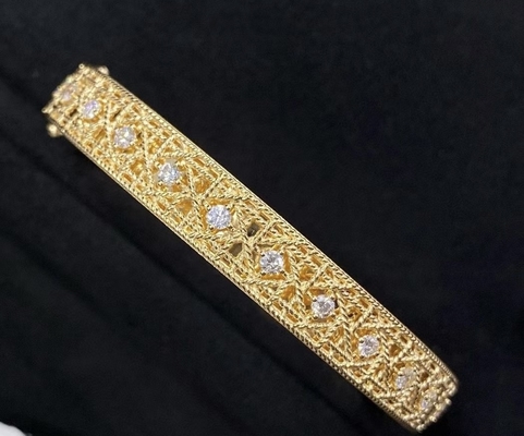 Finitura polida 18K ouro de diamante pulseira de ponta de fixação mestre fornecedor de jóias