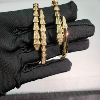 18k de ouro diamante serpente de uma bobina bracelete de víbora Bulgari joias de alta qualidade