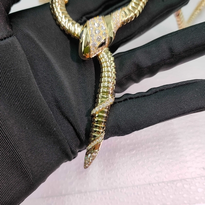 Serpenti 18 Kt Colar de Ouro Amarelo com Diamantes Demi Pavé e Olhos de Ónix Negro