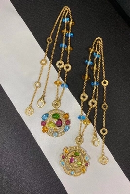 18k ouro amarelo Geométrico 16,7 polegadas Astral Pendente Necklace