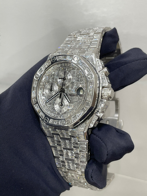 Moissanite Diamond Iced Out Mecânico Homem relógio