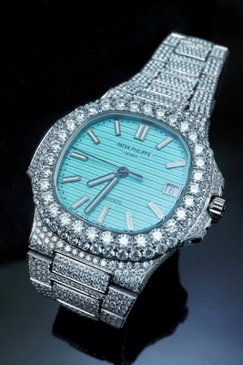 Patek Philippe Relógio de Moissanite Descascado DEF VVS Relógio de Moissanite